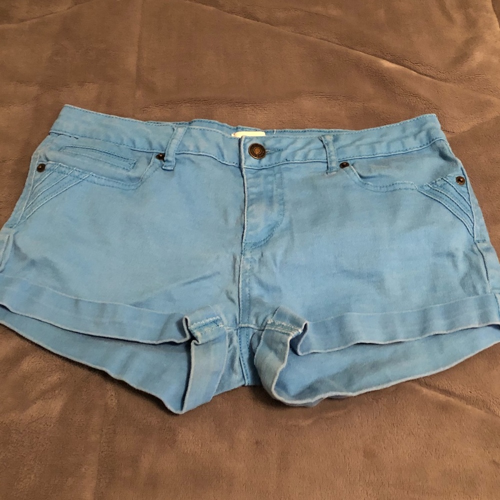 blue denim shorts